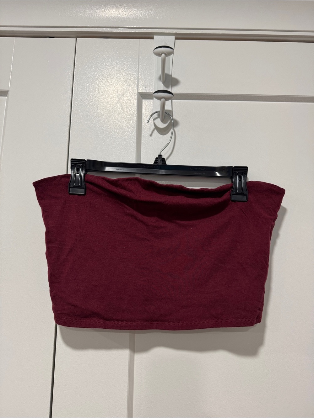 Garage Strapless Tube Crop Top - Burgundy Wine
